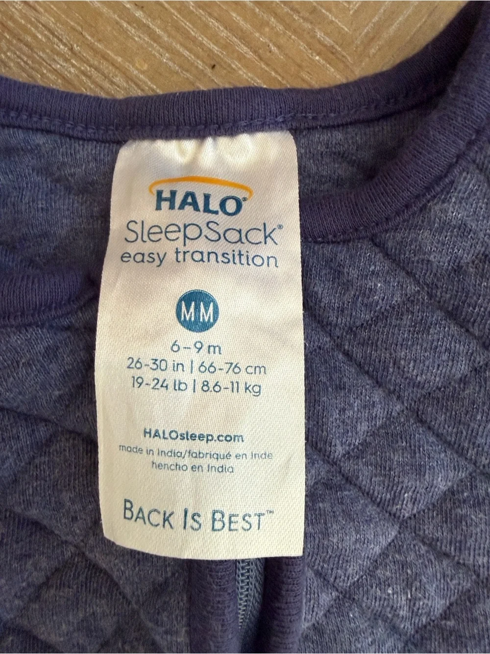 HALO SleepSack Easy Transition Quilted Cotton Baby Sleep Sack - Navy